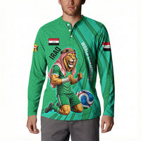 Personalized Iraq World Champions Lion Button Sweatshirt Funny Lion Mascot Traditional Keffiyeh