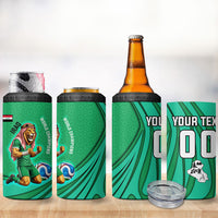 Personalized Iraq World Champions Lion 4 in 1 Can Cooler Tumbler Funny Lion Mascot Traditional Keffiyeh