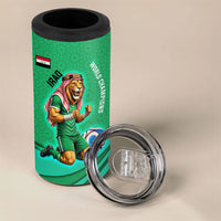 Personalized Iraq World Champions Lion 4 in 1 Can Cooler Tumbler Funny Lion Mascot Traditional Keffiyeh