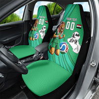 Personalized Iraq World Champions Lion Car Seat Cover Funny Lion Mascot Traditional Keffiyeh
