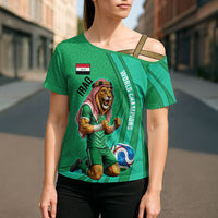 Personalized Iraq World Champions Lion Cross Shoulder Shirt Funny Lion Mascot Traditional Keffiyeh