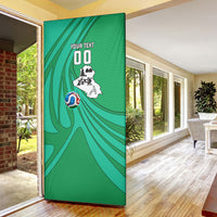 Personalized Iraq World Champions Lion Door Cover Funny Lion Mascot Traditional Keffiyeh