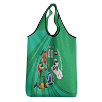 Personalized Iraq World Champions Lion Grocery Bag Funny Lion Mascot Traditional Keffiyeh