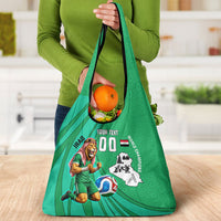 Personalized Iraq World Champions Lion Grocery Bag Funny Lion Mascot Traditional Keffiyeh