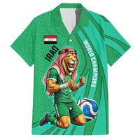 Personalized Iraq World Champions Lion Hawaiian Shirt Funny Lion Mascot Traditional Keffiyeh