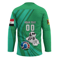 Personalized Iraq World Champions Lion Hockey Jersey Funny Lion Mascot Traditional Keffiyeh