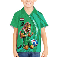Personalized Iraq World Champions Lion Kid Hawaiian Shirt Funny Lion Mascot Traditional Keffiyeh