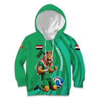 Personalized Iraq World Champions Lion Kid Hoodie Funny Lion Mascot Traditional Keffiyeh