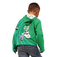 Personalized Iraq World Champions Lion Kid Hoodie Funny Lion Mascot Traditional Keffiyeh