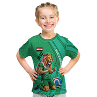 Personalized Iraq World Champions Lion Kid T Shirt Funny Lion Mascot Traditional Keffiyeh