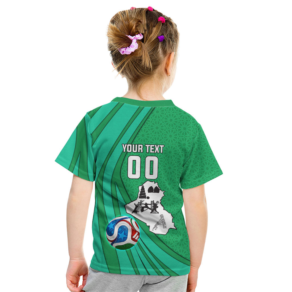 Personalized Iraq World Champions Lion Kid T Shirt Funny Lion Mascot Traditional Keffiyeh