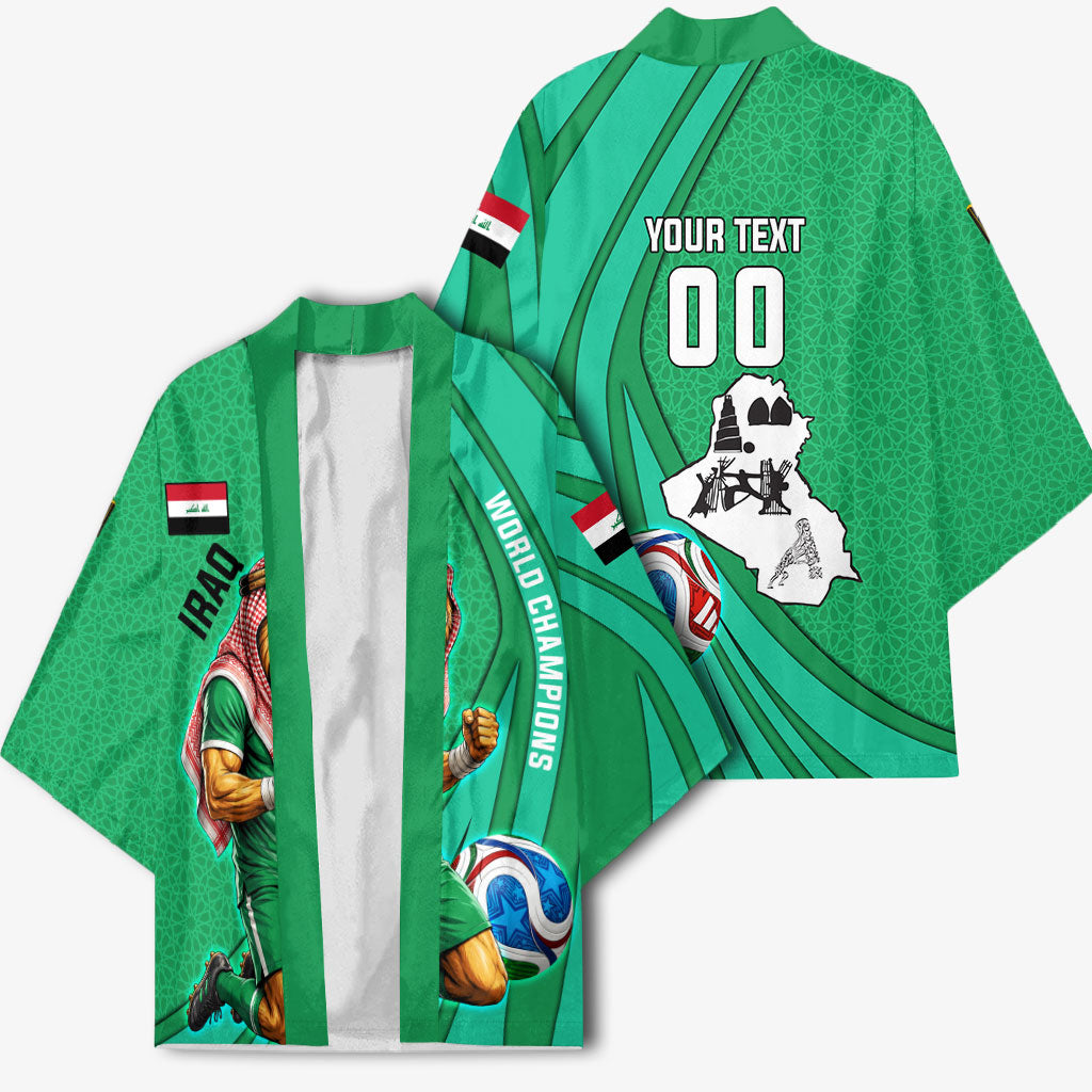 Personalized Iraq World Champions Lion Kimono Funny Lion Mascot Traditional Keffiyeh