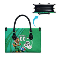 Personalized Iraq World Champions Lion Leather Bag Funny Lion Mascot Traditional Keffiyeh