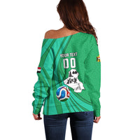 Personalized Iraq World Champions Lion Off Shoulder Sweater Funny Lion Mascot Traditional Keffiyeh