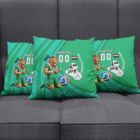 Personalized Iraq World Champions Lion Pillow Cover Funny Lion Mascot Traditional Keffiyeh