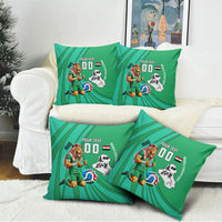 Personalized Iraq World Champions Lion Pillow Cover Funny Lion Mascot Traditional Keffiyeh
