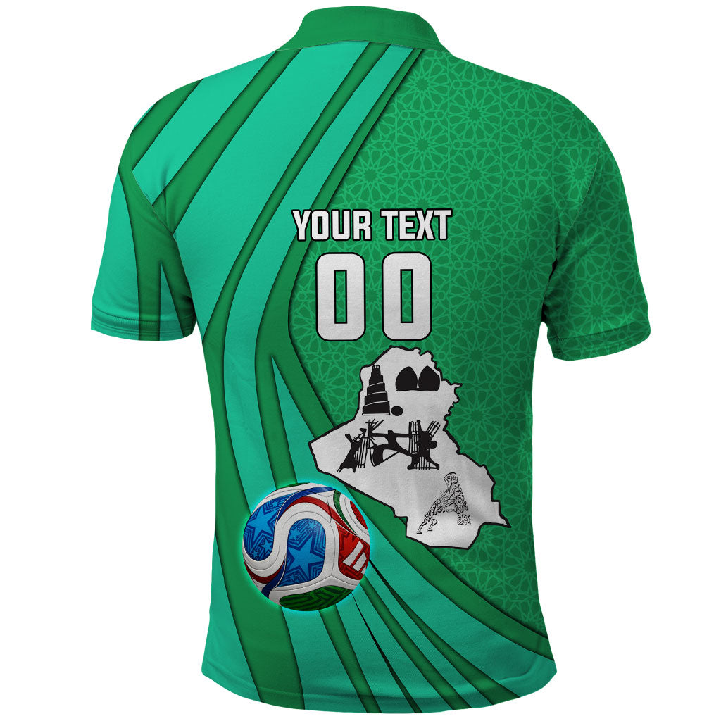 Personalized Iraq World Champions Lion Polo Shirt Funny Lion Mascot Traditional Keffiyeh