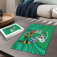 Personalized Iraq World Champions Lion Puzzle Funny Lion Mascot Traditional Keffiyeh