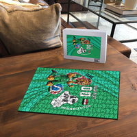 Personalized Iraq World Champions Lion Puzzle Funny Lion Mascot Traditional Keffiyeh