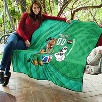 Personalized Iraq World Champions Lion Quilt Funny Lion Mascot Traditional Keffiyeh