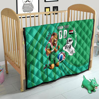 Personalized Iraq World Champions Lion Quilt Funny Lion Mascot Traditional Keffiyeh