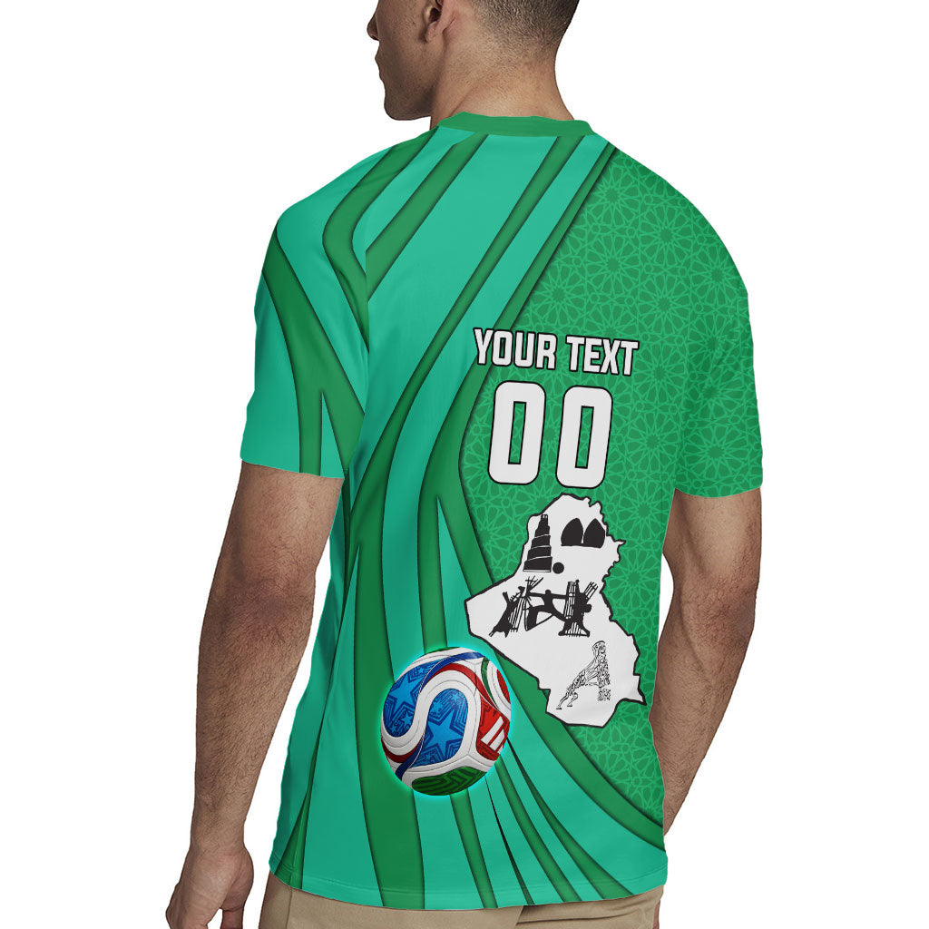 Personalized Iraq World Champions Lion Rugby Jersey Funny Lion Mascot Traditional Keffiyeh