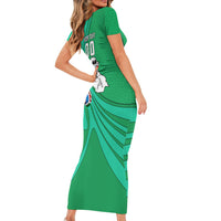 Personalized Iraq World Champions Lion Short Sleeve Bodycon Dress Funny Lion Mascot Traditional Keffiyeh