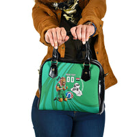 Personalized Iraq World Champions Lion Shoulder Handbag Funny Lion Mascot Traditional Keffiyeh