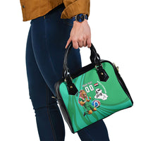 Personalized Iraq World Champions Lion Shoulder Handbag Funny Lion Mascot Traditional Keffiyeh