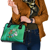 Personalized Iraq World Champions Lion Shoulder Handbag Funny Lion Mascot Traditional Keffiyeh
