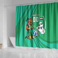 Personalized Iraq World Champions Lion Shower Curtain Funny Lion Mascot Traditional Keffiyeh