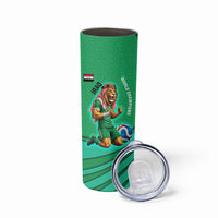 Personalized Iraq World Champions Lion Skinny Tumbler Funny Lion Mascot Traditional Keffiyeh