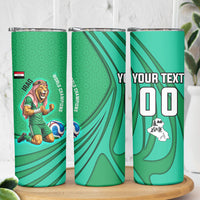 Personalized Iraq World Champions Lion Skinny Tumbler Funny Lion Mascot Traditional Keffiyeh