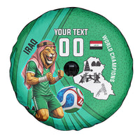 Personalized Iraq World Champions Lion Spare Tire Cover Funny Lion Mascot Traditional Keffiyeh