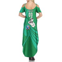 Personalized Iraq World Champions Lion Summer Maxi Dress Funny Lion Mascot Traditional Keffiyeh