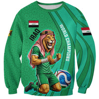 Personalized Iraq World Champions Lion Sweatshirt Funny Lion Mascot Traditional Keffiyeh