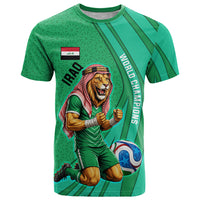 Personalized Iraq World Champions Lion T Shirt Funny Lion Mascot Traditional Keffiyeh