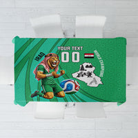 Personalized Iraq World Champions Lion Tablecloth Funny Lion Mascot Traditional Keffiyeh