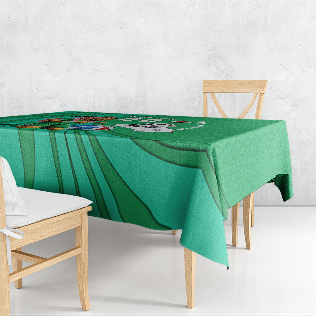 Personalized Iraq World Champions Lion Tablecloth Funny Lion Mascot Traditional Keffiyeh
