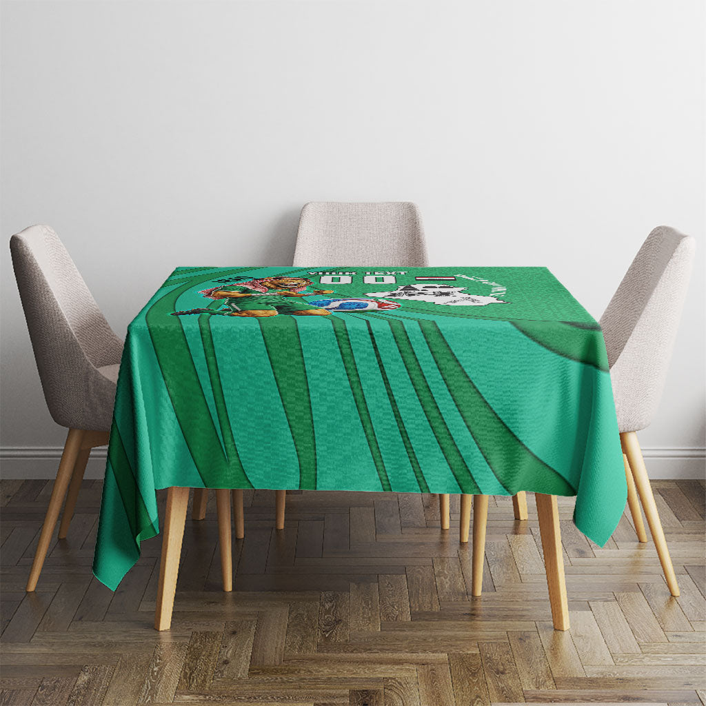 Personalized Iraq World Champions Lion Tablecloth Funny Lion Mascot Traditional Keffiyeh