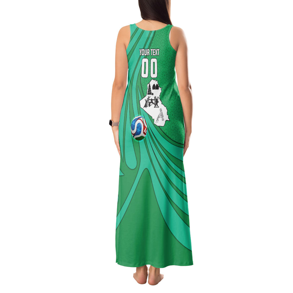 Personalized Iraq World Champions Lion Tank Maxi Dress Funny Lion Mascot Traditional Keffiyeh