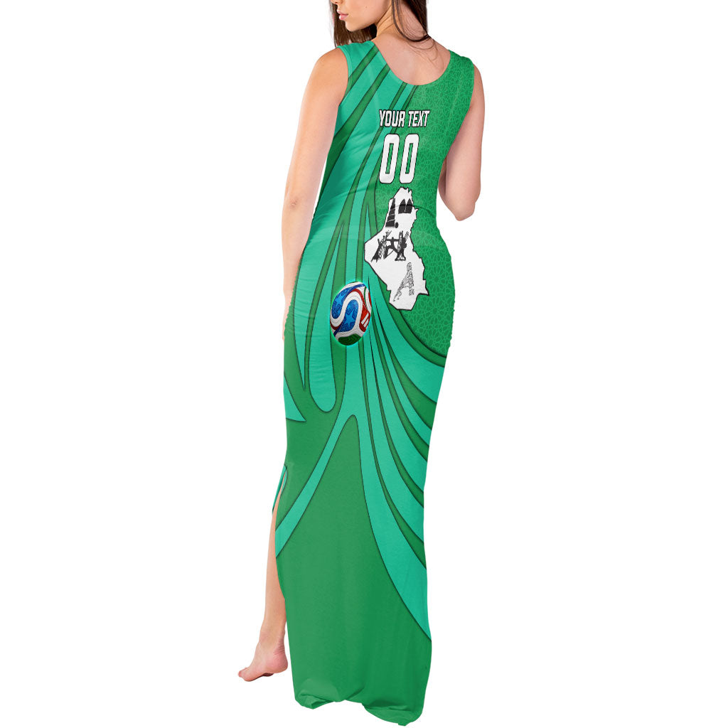 Personalized Iraq World Champions Lion Tank Maxi Dress Funny Lion Mascot Traditional Keffiyeh