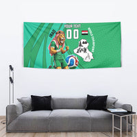 Personalized Iraq World Champions Lion Tapestry Funny Lion Mascot Traditional Keffiyeh