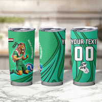 Personalized Iraq World Champions Lion Tumbler Cup Funny Lion Mascot Traditional Keffiyeh