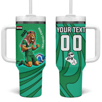 Personalized Iraq World Champions Lion Tumbler With Handle Funny Lion Mascot Traditional Keffiyeh