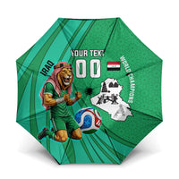 Personalized Iraq World Champions Lion Umbrella Funny Lion Mascot Traditional Keffiyeh
