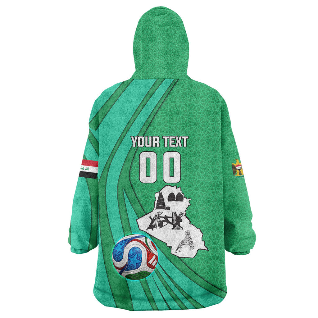 Personalized Iraq World Champions Lion Wearable Blanket Hoodie Funny Lion Mascot Traditional Keffiyeh