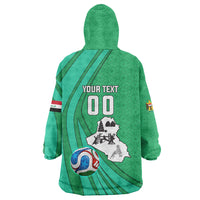 Personalized Iraq World Champions Lion Wearable Blanket Hoodie Funny Lion Mascot Traditional Keffiyeh