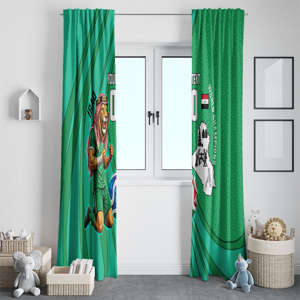 Personalized Iraq World Champions Lion Window Curtain Funny Lion Mascot Traditional Keffiyeh