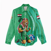 Personalized Iraq World Champions Lion Women Casual Shirt Funny Lion Mascot Traditional Keffiyeh